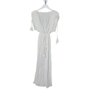 White Tassel Detail Cover Up Maxi Dress